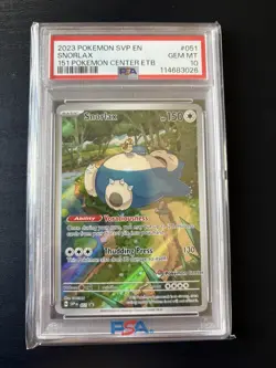Pokemon TCG Snorlax 151 Promo Pokemon Center Stamped, PSA 10 - Image 1