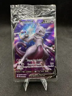 SEALED Mewtwo V SWSH229 Black Star Promo Full Art Holo Pokemon GO TCG 2022 - Image 1