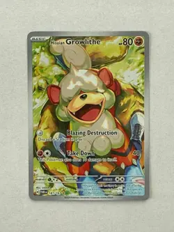 Hisuian Growlithe 181/167 Illustration Rare Twilight Masquerade Pokemon NM - Image 1