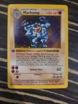 1999 Pokemon 1st Edition Base Set Shadowless 1st Edition Machamp #8/102 - Image 1
