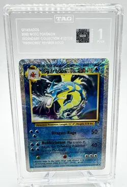 2002 POKEMON LEGENDARY COLLECTION #12 GYARADOS-REVERSE FOIL TAG 1 - Image 1
