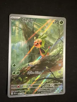 2026 Pokemon CRI EN-Chaos Rising #087/086 Chespin Illustration Rare IR NM 3 - Image 1