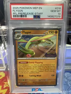 PSA 10 STAFF Flygon 016 Phantasmal Flames Prerelease Black Star Promo Pokemon - Image 1