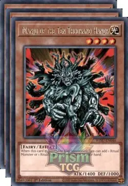 X3 Playset 1st ed Manju of the Ten Thousand Hands rare WISU-EN046 Yugioh - Image 1