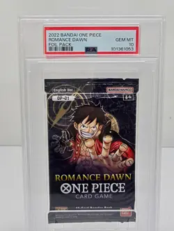 PSA 10 GEM MT One Piece English Ver. 2022 OP 01 ROMANCE DAWN FOIL PACK Card Game - Image 1