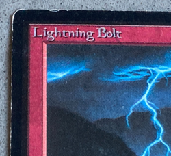 1993 vintage MAGIC THE GATHERING Lightning Bolt beta U CARD mtg POOR CONDITION - Image 2