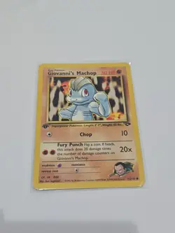 Giovanni’s Machop Pokemon Card Gym Challenge 72/132 1st Edition LP - Image 1