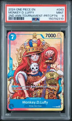 2024 ONE PIECE PROMO 2ND ANNIVERSARY TOURNAMENT MONKEY D. LUFFY PSA 9🔥 - Image 1