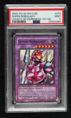 Super Robolady 1st Ed. YuGiOh Legacy of Darkness PSA 9 MINT 2003 - Image 1