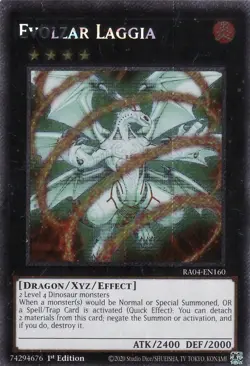 Yugioh Evolzar Laggia RA04-EN160 Platinum Secret Rare 1st Ed NM - Image 1