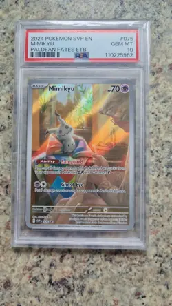 Pokemon TCG Mimikyu Paldean Fates Promo Card 075 PSA 10 - still in PSA wrapper - Image 1
