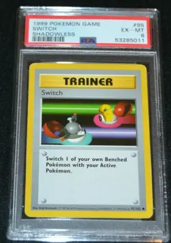Shadowless Switch # 95/102 Base Set Pokemon Trading TCG Game Cards PSA 6 EX-MT - Image 1