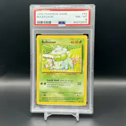 1999 Pokemon Game Shadowless Bulbasaur PSA 8 Card #44 B - Image 1
