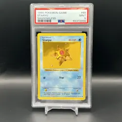 1999 Pokemon Game Staryu Shadowless PSA 9 Mint Card #65 A - Image 1