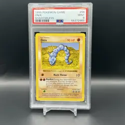 1999 Pokemon Game Onix Shadowless Card #56 PSA 9 MINT - Image 1