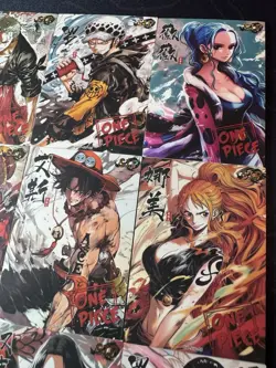 One Piece 12 x Collectible Character Anime Cards Luffy Shanks Chopper Ink Style - Image 3