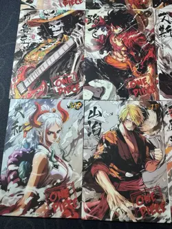 One Piece 12 x Collectible Character Anime Cards Luffy Shanks Chopper Ink Style - Image 5