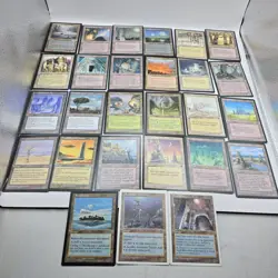 Lot Of 27 1990s Magic The Gathering Lands All Types - Image 1