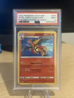 2022 POKEMON SWSH BLACK STAR PROMO #075 SPECIAL DELIVERY CHARIZARD-HOLO PSA 9 - Image 1