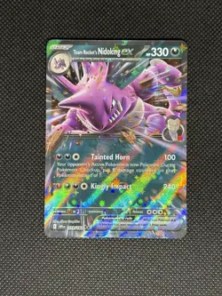 Pokemon TCG TEAM ROCKET’S NIDOKING EX 119/182 Double Rare SV Destined Rivals - Image 1