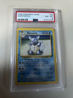 Pokemon TCG Wartortle Base Set 42/102 Regular Unlimited Uncommon PSA NM-MT 8 - Image 1