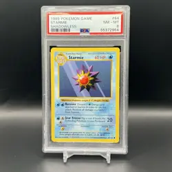 1999 POKEMON BASE SET SHADOWLESS STARMIE PSA 8 Card #64 - Image 1