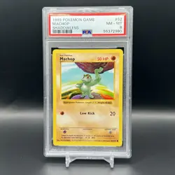 1999 Pokemon Game Machop Shadowless PSA 8 Card #52 - Image 1