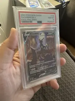 2021 Pokemon SWSH Evolving Skies Umbreon V Full Art Ultra Rare #189/203 PSA 10 - Image 3