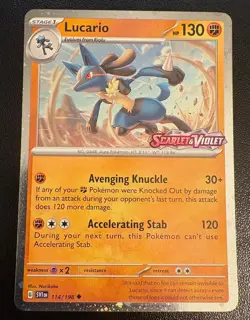 Lucario 114/198 Pokemon Scarlet & Violet Premium Collection Stamped Promo - Image 1