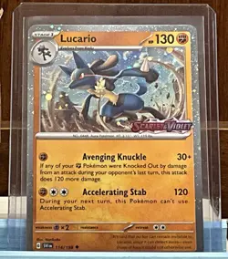 Pokemon Cosmos Holo Promo Lucario 114/198 Scarlet & Violet Stamped NM - Image 1