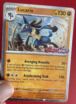 Pokemon Lucario 114/198 - Scarlet & Violet Premium Collection Promo (Stamped) - Image 5