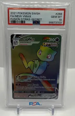 2021 Pokemon SWSH FA/MEW VMAX Fusion Strike - Secret #268 PSA 10 - Image 1