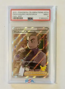 2021 Pokemon Celebrations #024 Professor’s Research PSA 9 MINT - Image 1