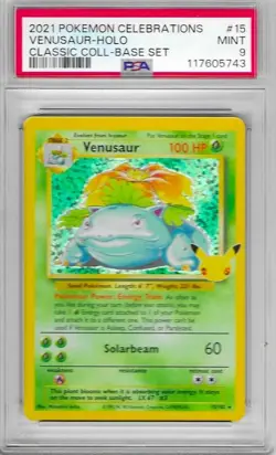 2021 POKEMON CELEBRATIONS CLASSIC COLL. VENUSAUR HOLO #15 PSA 9 MINT NEW - Image 1