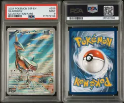 Pokemon TCG Skarmory #209 SV08 Illustration Rare Holo English 2024 PSA 9 - Image 3