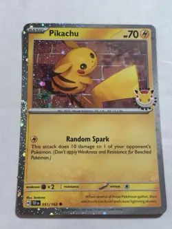 Pikachu 051/162 30th anniversary stamp cosmos promo Holo pokemon Day - Image 1