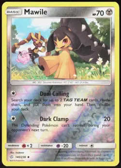 Cosmic Eclipse Mawile 140/236 Uncommon Pokemon Reverse Holo LP - Image 1