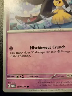 Mawile 089/197 Common Scarlet & Violet: Obsidian Flames Pokemon TCG - Image 4