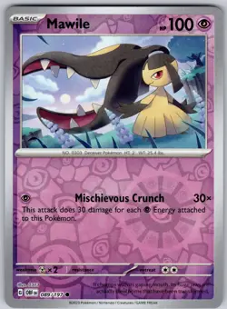 Mawile 089/197 Common Obsidian Flames Pokemon Reverse Holo Near Mint - Image 1