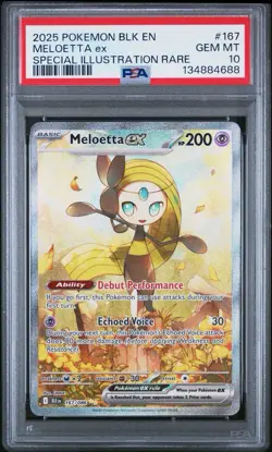 Pokemon TCG Meloetta ex 167/086 Black Bolt Special Illustration Rare PSA 10 - Image 1