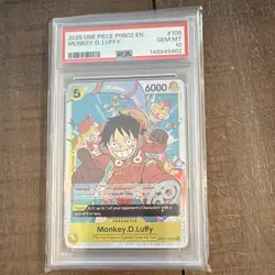 Namco One Piece CCG Monkey D. Luffy OP07-109 Super Rare Foil EN PSA Graded - Image 1