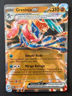 Greninja ex 106/167 Twilight Masquerade ULTRA RARE HOLO Pokemon Card Near Mint - Image 1