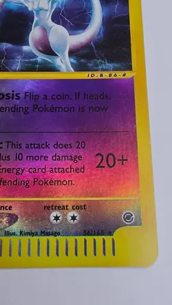 Pokemon Mewtwo TCG Reverse Holo Rare Card 56/165 Expedition Base Set 2002 - Image 4