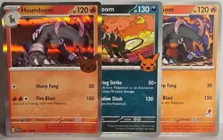 Stamped Houndoom Collection Lot 3 Cards , 1 Holo 2 Non-Holo Pokemon TCG NM - Image 1