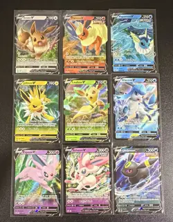 Eevee Evolutions V Promo Complete SWSH 9 Card Set Eeveelutions Pokemon TCG NM - Image 1