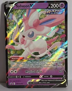 Sylveon V SWSH202 Black Star Promo Full Art Pokemon TCG Card LP Eeveelution Card - Image 1