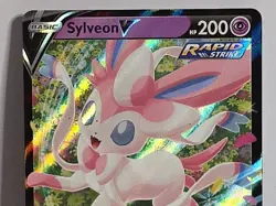 Sylveon V SWSH202 Black Star Promo Full Art Pokemon TCG Card LP Eeveelution Card - Image 2