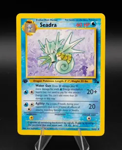 Seadra Pokemon Card 1st Edition Fossil Set 42/62 Uncommon TCG 1999 WOTC - Image 1