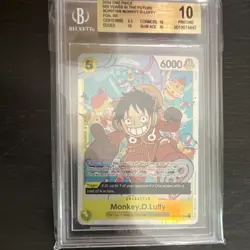 Bandai One Piece Card Game Monkey.D.Luffy OP07-109 SP Parallel Foil BGS 10 - Image 1