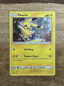 Pokemon Sun & Moon Black Star Promo Card Pikachu SM206 Holo Foil TCG - Image 1